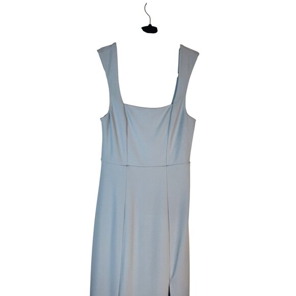 NWOT Show Me Your Mumu Small Light Blue Maxi Square Neckline Front Slit Flowy - Picture 5 of 14